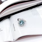 Серебряное кольцо Tiva с топазом Лондон Блю 3.659ct, вес изделия 5,38 гр (2167686) 17.5 размер