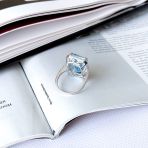 Серебряное кольцо Tiva с натуральным топазом 20.06ct, вес изделия 9,33 гр (2167747) 18 размер