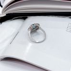 Серебряное кольцо Tiva с натуральным топазом Лондон Блю 2.9ct, сапфиром, вес изделия 4,5 гр (2168577) 18 размер