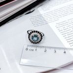 Серебряное кольцо Tiva с натуральным топазом Лондон Блю 2.9ct, сапфиром, вес изделия 4,5 гр (2168577) 18 размер