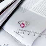 Серебряное кольцо Tiva с натуральным рубином 4.127ct, фианитами, вес изделия 3,53 гр (2165224) 17.5 размер