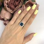 Серебряное кольцо Tiva с топазом Лондон Блю 3.534ct, вес изделия 3,46 гр (2091851) 18 размер