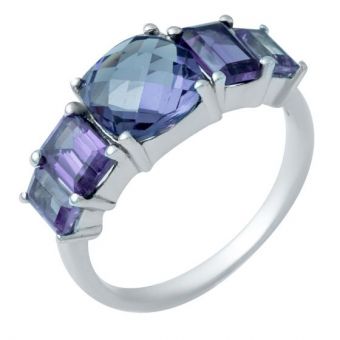 Серебряное кольцо Tiva с александритом 5.188ct, вес изделия 3,34 гр (1940433) 17.5 размер