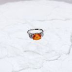 Серебряное кольцо Tiva с Натуральным золотим кварцем 2.663ct, фианитами, вес изделия 2,94 гр (2165712) 17 размер