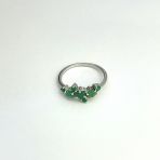 Серебряное кольцо Tiva с натуральным изумрудом 0.725ct, вес изделия 2,01 гр (2111504) 18.5 размер