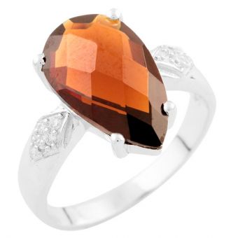 Серебряное кольцо Tiva с натуральным гранатом 4.068ct, вес изделия 4,07 гр (1531785) 18 размер