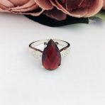 Серебряное кольцо Tiva с натуральным гранатом 4.068ct, вес изделия 4,07 гр (1531785) 18 размер