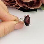 Серебряное кольцо Tiva с натуральным гранатом 4.068ct, вес изделия 4,07 гр (1531785) 18 размер