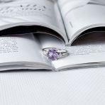 Серебряное кольцо Tiva с натуральным аметистом 1.657ct, вес изделия 2,6 гр (2024323) 17.5 размер