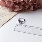 Серебряное кольцо Tiva с натуральным аметистом 1.657ct, вес изделия 2,6 гр (2024323) 17.5 размер