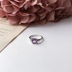 Серебряное кольцо Tiva с натуральным аметистом 1.657ct, вес изделия 2,6 гр (2024323) 17.5 размер