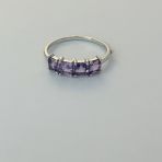 Серебряное кольцо Tiva с натуральным аметистом 1.4ct, вес изделия 1,76 гр (2107408) 17.5 размер