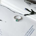 Серебряное кольцо Tiva с натуральным изумрудом 1.185ct, вес изделия 2,54 гр (2152903) 18 размер