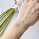 Серебряный браслет Tiva с фианитами, вес изделия 3,91 гр (2153801) adjustable размер