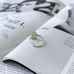 Серебряное кольцо Tiva с хризолітом 4.167ct, вес изделия 2,99 гр (2157403) 18 размер