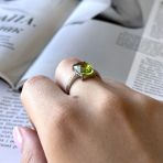 Серебряное кольцо Tiva с хризолітом 4.167ct, вес изделия 2,99 гр (2157403) 18 размер