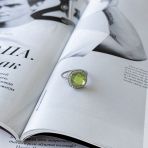 Серебряное кольцо Tiva с хризолітом 5.077ct, вес изделия 3,6 гр (2157533) 17.5 размер