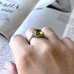 Серебряное кольцо Tiva с хризолітом 5.077ct, вес изделия 3,6 гр (2157533) 17.5 размер