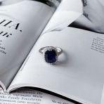 Серебряное кольцо Tiva с натуральным сапфиром 8.087ct, вес изделия 4,84 гр (2157809) 17.5 размер