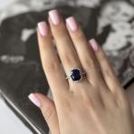 Серебряное кольцо Tiva с натуральным сапфиром 8.087ct, вес изделия 4,84 гр (2157809) 17.5 размер