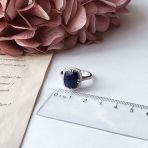 Серебряное кольцо Tiva с натуральным сапфиром 8.087ct, вес изделия 4,84 гр (2157809) 17.5 размер