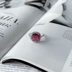 Серебряное кольцо Tiva с натуральным рубином 4.958ct, вес изделия 3,57 гр (2157915) 18.5 размер