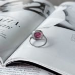 Серебряное кольцо Tiva с натуральным рубином 4.958ct, вес изделия 3,57 гр (2157915) 18.5 размер