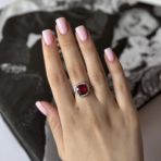 Серебряное кольцо Tiva с натуральным рубином 4.958ct, вес изделия 3,57 гр (2157915) 18.5 размер