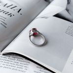 Серебряное кольцо Tiva с натуральным рубином 5.641ct, вес изделия 4,25 гр (2157946) 17 размер