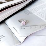 Серебряное кольцо Tiva с морганитом nano 1.775ct, вес изделия 2,59 гр (2162360) 17 размер