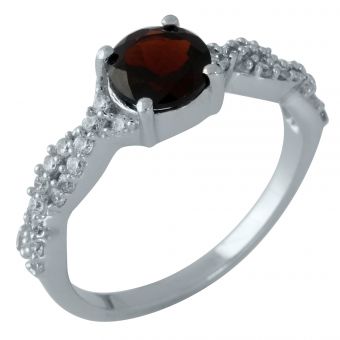 Серебряное кольцо Tiva с натуральным гранатом 1.327ct, вес изделия 2,04 гр (1957950) 17 размер