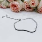 Серебряный браслет Tiva с фианитами, вес изделия 3,83 гр (60002084) adjustable размер