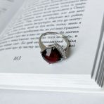 Серебряное кольцо Tiva с натуральным гранатом 5.38ct, вес изделия 4,74 гр (2141983) 17.5 размер