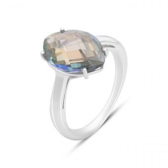 Серебряное кольцо Tiva с мистик топазом 8.358ct, вес изделия 4,31 гр (2150794) 18 размер