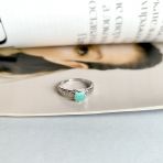 Серебряное кольцо Tiva с натуральным изумрудом 0.625ct, вес изделия 2,68 гр (2162001) 18 размер