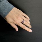 Серебряное кольцо Tiva с натуральным аметистом 1.2ct, вес изделия 2,42 гр (2163152) 17 размер