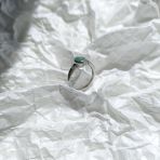 Серебряное кольцо Tiva с натуральным изумрудом 1.107ct, фианитами, вес изделия 2,27 гр (2163572) 17.5 размер