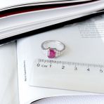 Серебряное кольцо Tiva с натуральным рубином 2.511ct, фианитами, вес изделия 2,86 гр (2165163) 17 размер