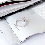 Серебряное кольцо Tiva с натуральным рубином 2.511ct, фианитами, вес изделия 2,86 гр (2165163) 17 размер