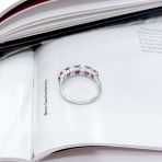 Серебряное кольцо Tiva с натуральным рубином 2.637ct, фианитами, вес изделия 2,31 гр (2165187) 18 размер