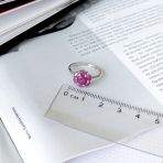 Серебряное кольцо Tiva с натуральным рубином 1.907ct, вес изделия 2,65 гр (2165484) 17.5 размер