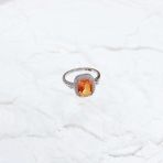 Серебряное кольцо Tiva с Натуральным золотим кварцем 3.33ct, фианитами, вес изделия 3,25 гр (2165514) 17 размер