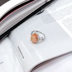 Серебряное кольцо Tiva с Натуральным золотим кварцем 4.448ct, фианитами, вес изделия 4,58 гр (2165576) 18 размер