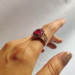 Серебряное кольцо Tiva с натуральным рубином 3.437ct, вес изделия 3,88 гр (2127543) 18 размер