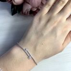 Серебряный браслет Tiva с фианитами, вес изделия 3,1 гр (2038290) adjustable размер