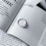 Серебряное кольцо Tiva с натуральным аметистом 1.657ct, вес изделия 2,64 гр (2024323) 18 размер