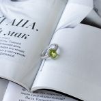 Серебряное кольцо Tiva с хризолітом 3.36ct, вес изделия 3,41 гр (2157335) 18 размер