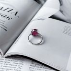 Серебряное кольцо Tiva с натуральным рубином 3.8ct, вес изделия 2,81 гр (2053989) 17.5 размер