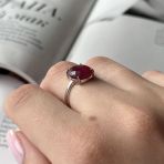 Серебряное кольцо Tiva с натуральным рубином 3.8ct, вес изделия 2,81 гр (2053989) 17.5 размер