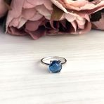 Серебряное кольцо Tiva с топазом Лондон Блю 2.458ct, вес изделия 2,44 гр (1533734) 18 размер